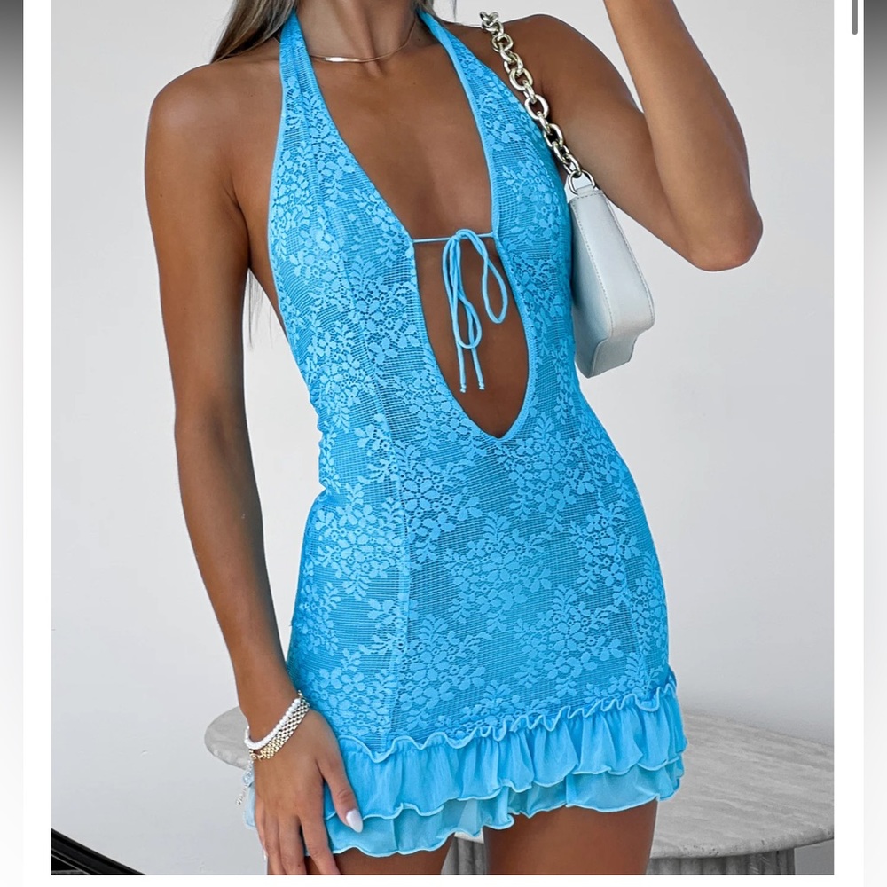 WHITE FOX Boutique Nobody Like You Mini Dress Blue